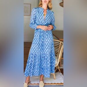 Emerson Fry Blue Floral Long Sleeve Dress
